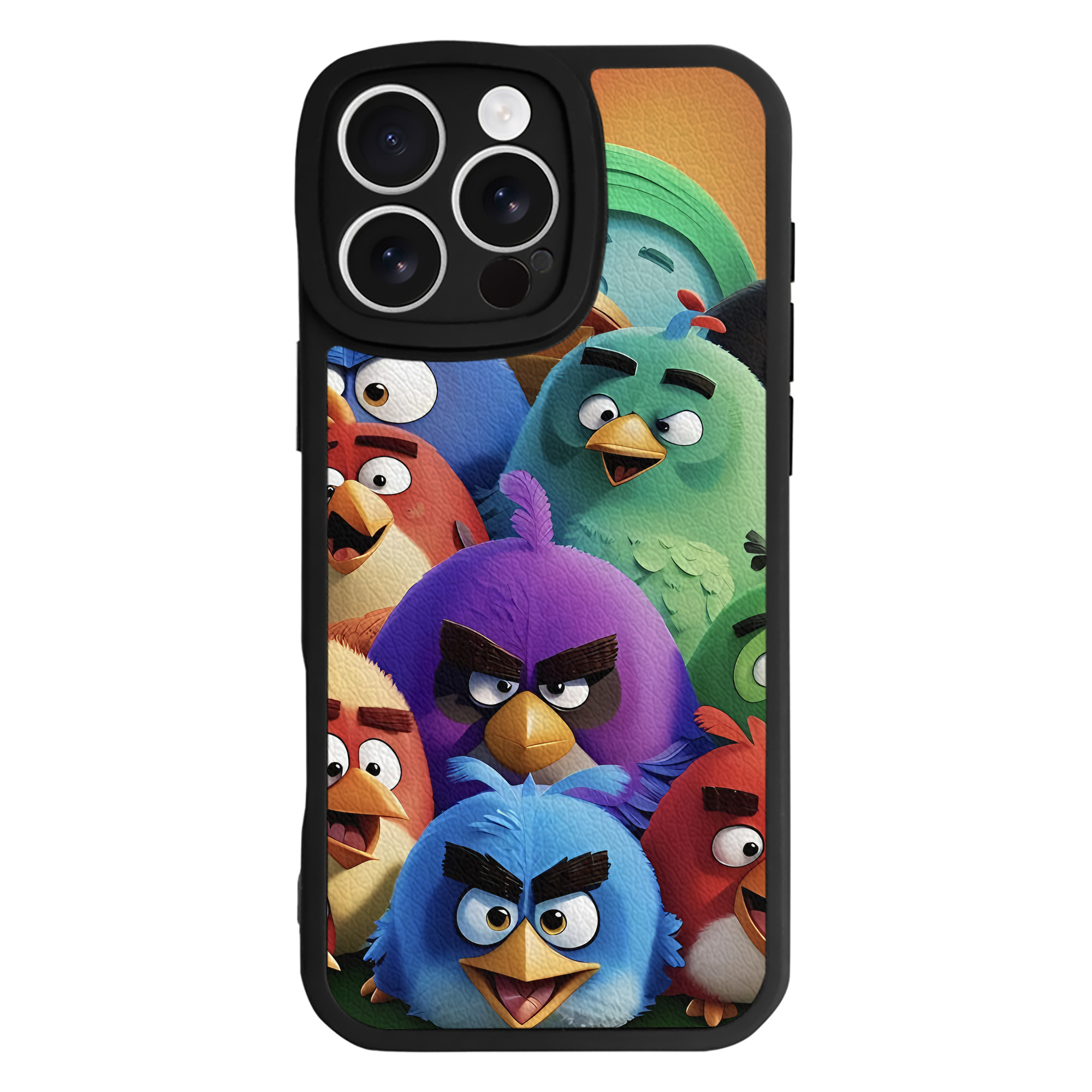 （画像用） Angry Birds アングリーバード 【iPhone 16シリーズ対応】シリコンスマホケース（レザー調） 材質：シリコン